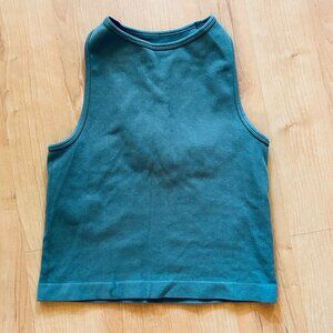 Athletic green cropped tank top